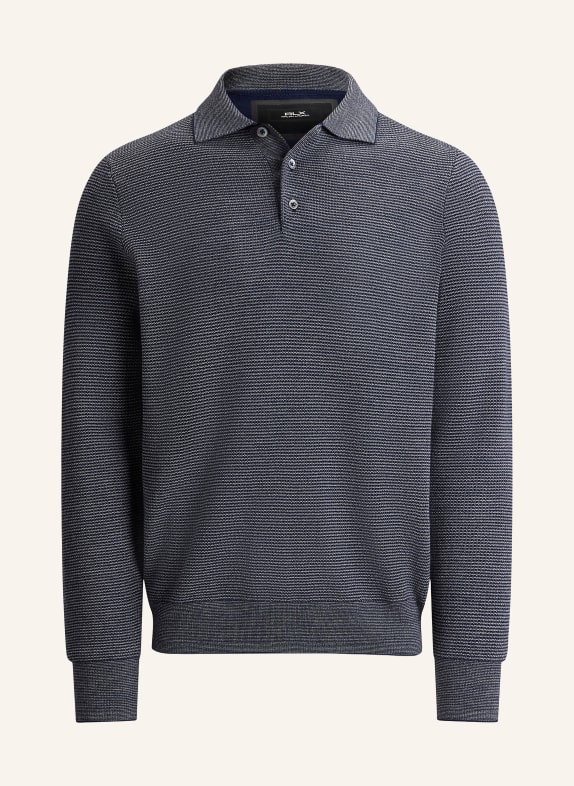 RLX RALPH LAUREN Functional polo shirt with merino wool DARK BLUE / LIGHT GRAY
