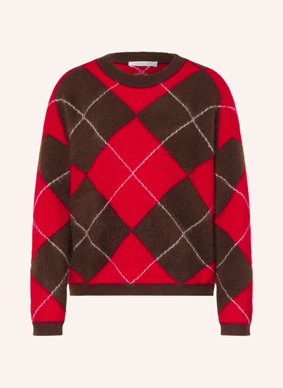 SAINTE MER Sweaters with merino wool DARK BROWN / RED / WHITE