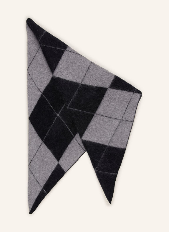 SAINTE MER Triangular scarf GRAY / BLACK