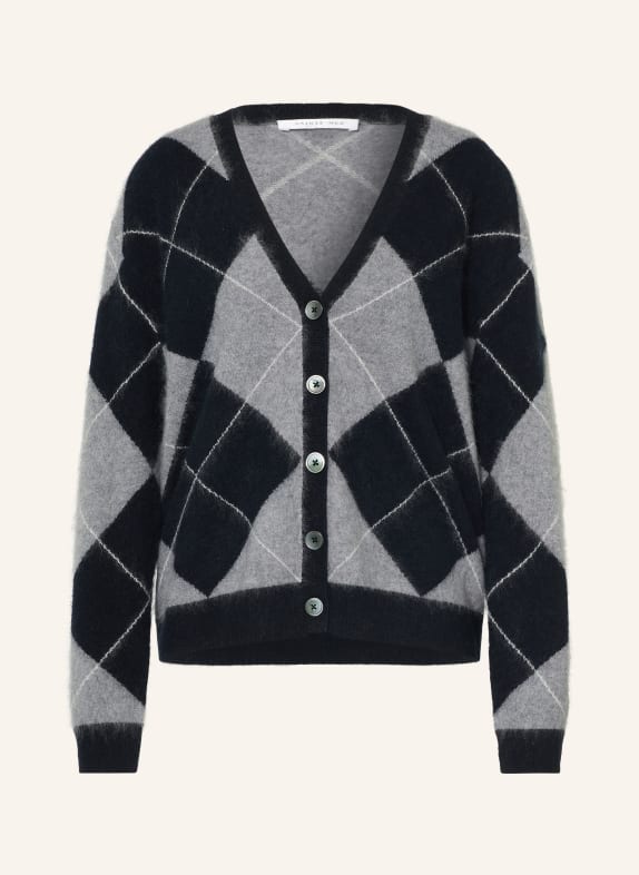 SAINTE MER Cardigan with merino wool BLACK / GRAY / WHITE
