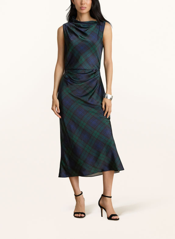 LAUREN RALPH LAUREN Robe en satin BLEU FONCÉ / GROEN
