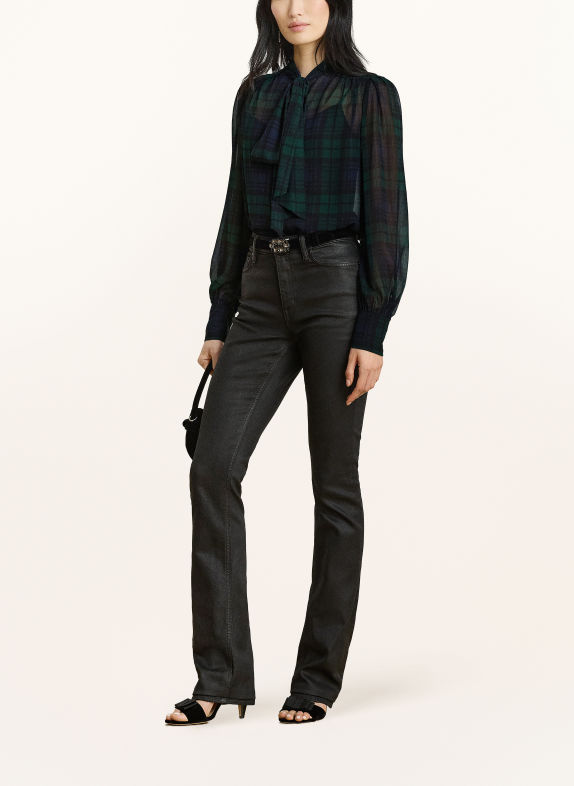 LAUREN RALPH LAUREN Blouse à lavallière BLEU FONCÉ / VERT