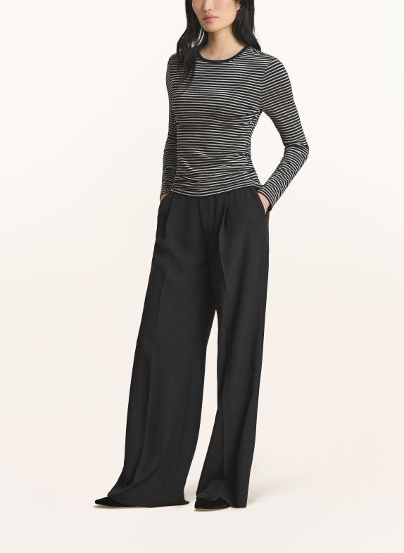 LAUREN RALPH LAUREN Longsleeve met lange mouwen en glitterstof ZWART / ZILVER