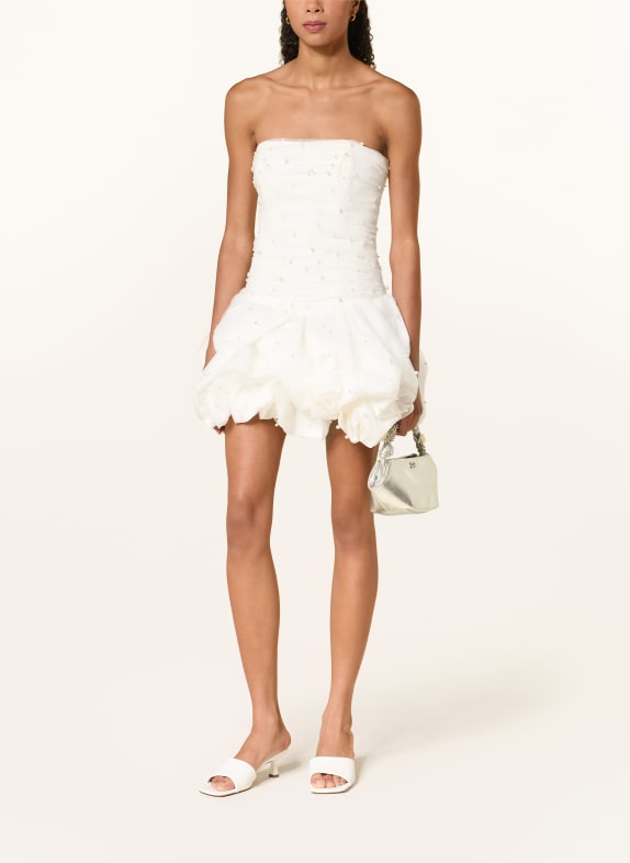 Aje. JUNIPER cocktail dress with decorative beads WHITE