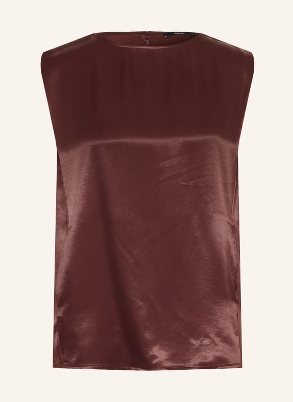someday Blouse sans manches ZEISE en satin ROUGE FONCÉ