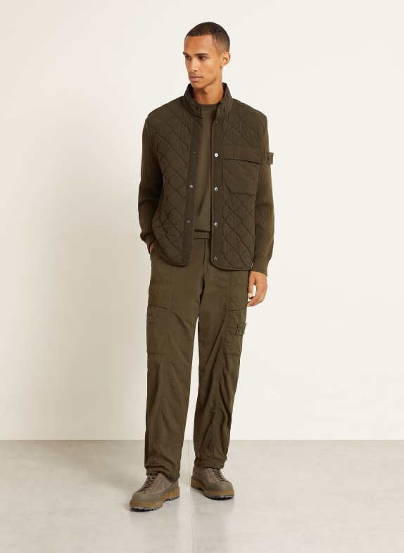 STONE ISLAND Gewatteerde jas GHOST in een mix van materialen KAKI