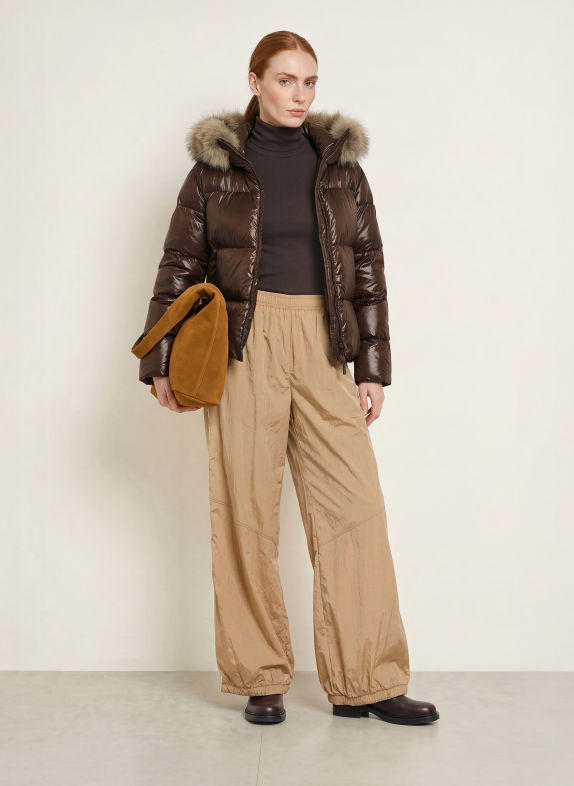 darling harbour Jachetă matlasată cu blană artificială DARK BROWN