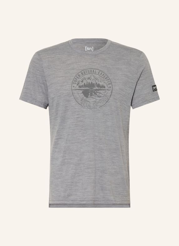 super.natural T-shirt EXPLORING met merinowol GRIJS