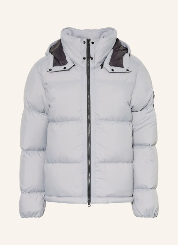 STONE ISLAND Dunjakke med aftagelig hætte BLÅGRÅ