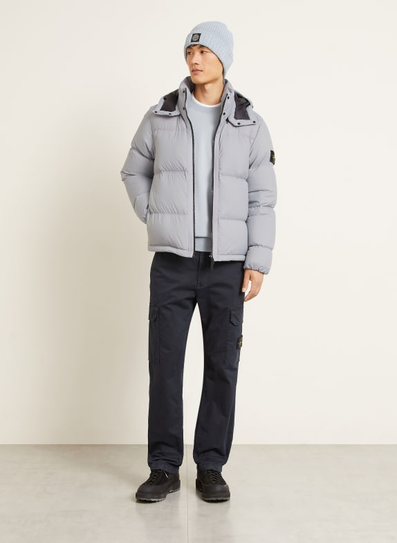 STONE ISLAND Donsjas met afneembare capuchon BLAUWGRIJS