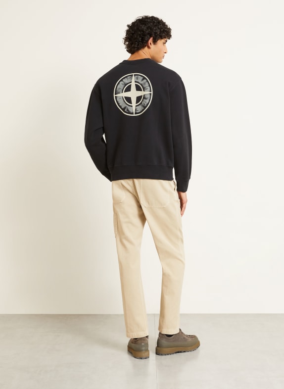 STONE ISLAND Sweatshirt ZWART / BEIGE / WIT