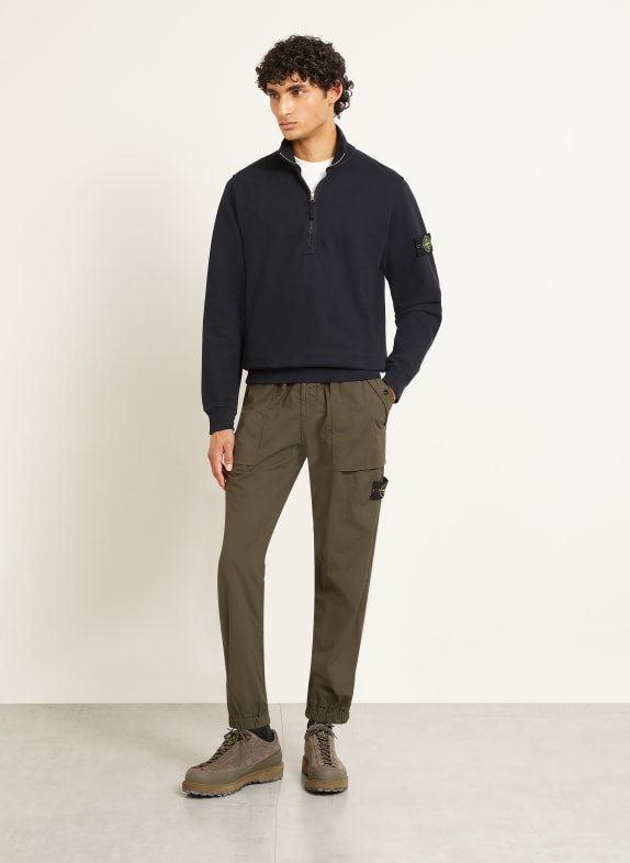 STONE ISLAND Sweater met halve rits DONKERBLAUW