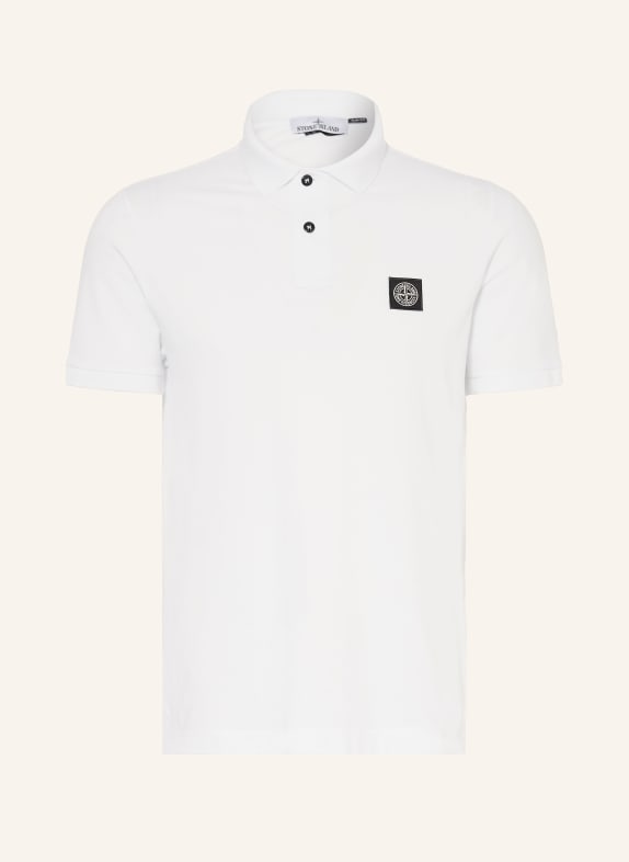 STONE ISLAND Slim-Fit Piqué polo shirt WHITE