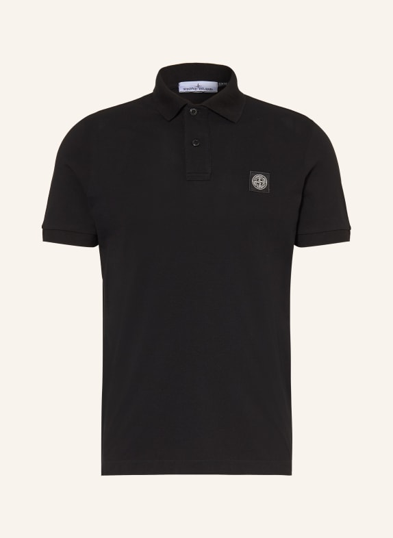 STONE ISLAND Slim-Fit Piqué polo shirt BLACK