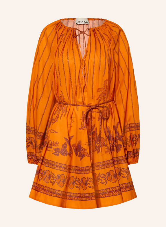 ALÉMAIS Kleid BOATHOUSE ORANGE / DUNKELBRAUN