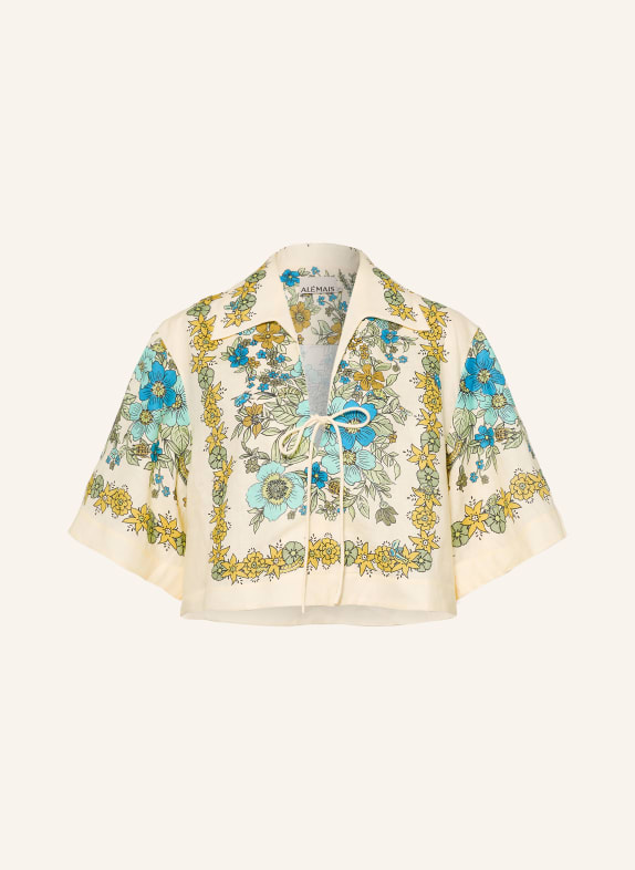 ALÉMAIS Blusenshirt SOPHIA aus Leinen GELB / GRÜN / BLAU