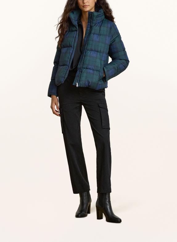 LAUREN RALPH LAUREN Prošívaná bunda ZELENÁ / TMAVĚ MODRÁ / MODRÁ