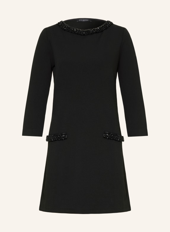 Ana Alcazar Dress with 3/4-length sleeves and decorative beads BLACK
