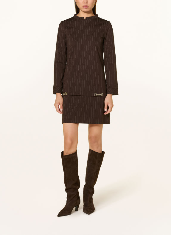 Ana Alcazar Dress DARK BROWN / WHITE