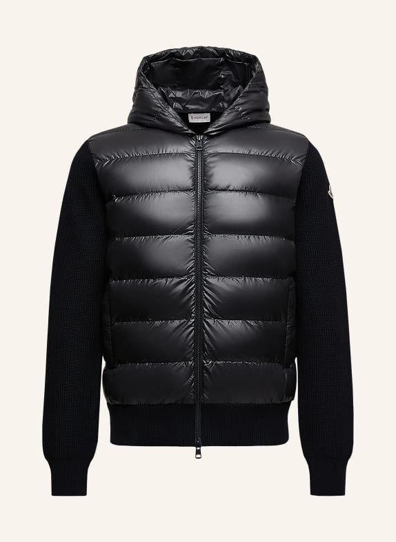 MONCLER Down jacket in a blend of materials BLACK