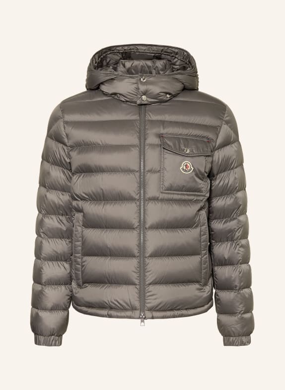 MONCLER Kurtka puchowa VERITH z odpinanym kapturem SZARY