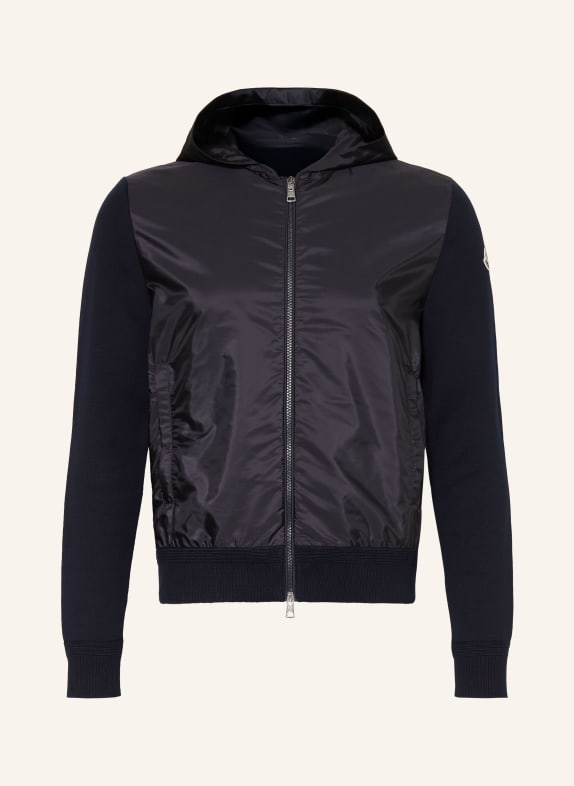 MONCLER Stickad kofta i blandmaterial MÖRKBLÅ