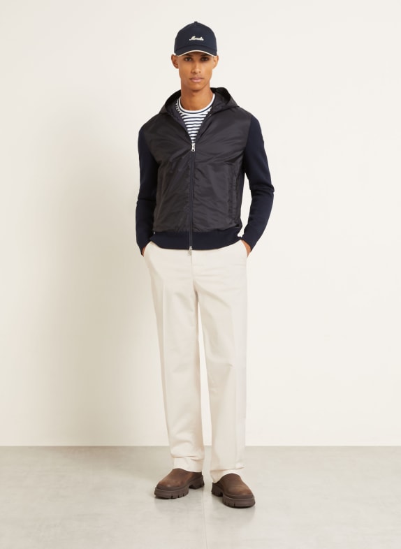 MONCLER Vest van verschillende materialen DONKERBLAUW