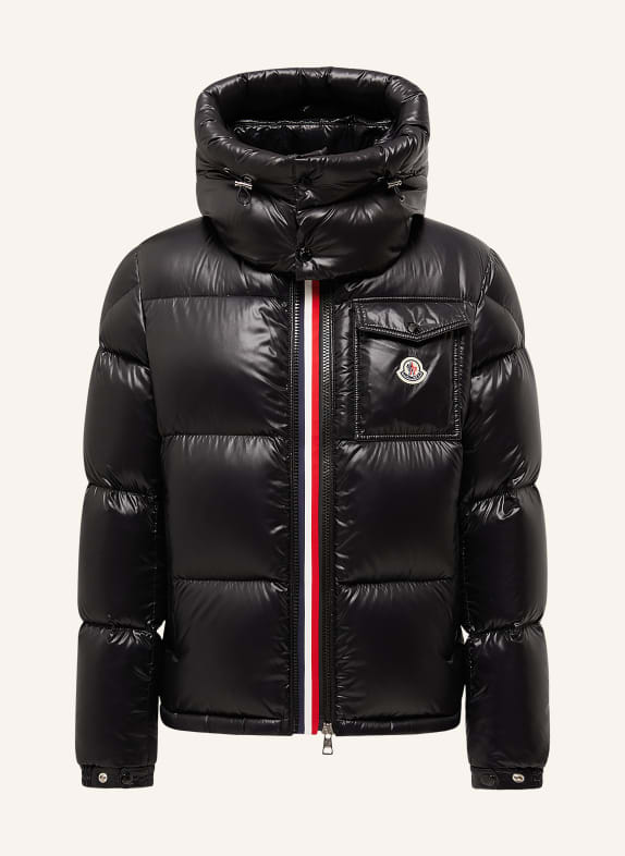MONCLER Daunenjacke MONTBELIARD mit abnehmbarer Kapuze SCHWARZ / ROT / WEISS
