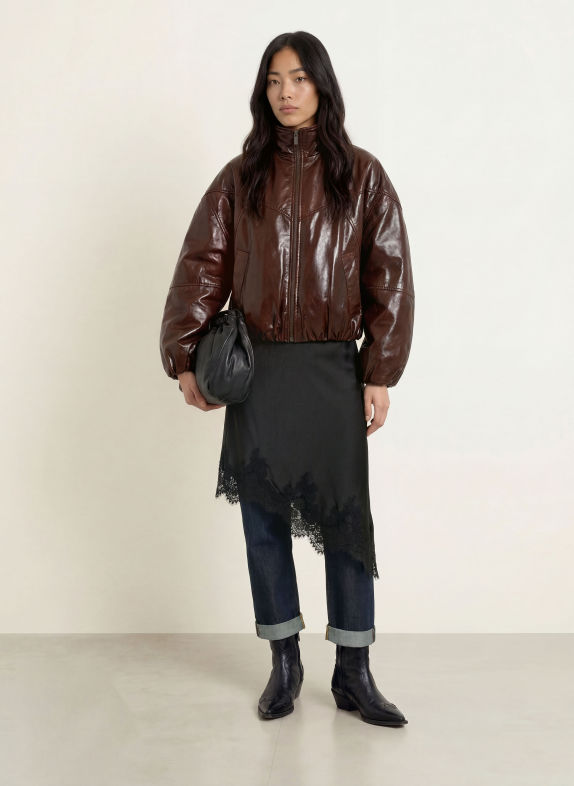 CPH MUSE Lederjacke CMKRISTA DUNKELBRAUN