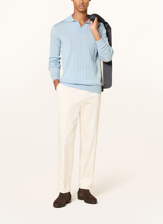 Aurélien Strick-Poloshirt aus Merinowolle HELLBLAU