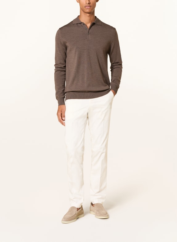 Aurélien Strick-Poloshirt aus Merinowolle BRAUN