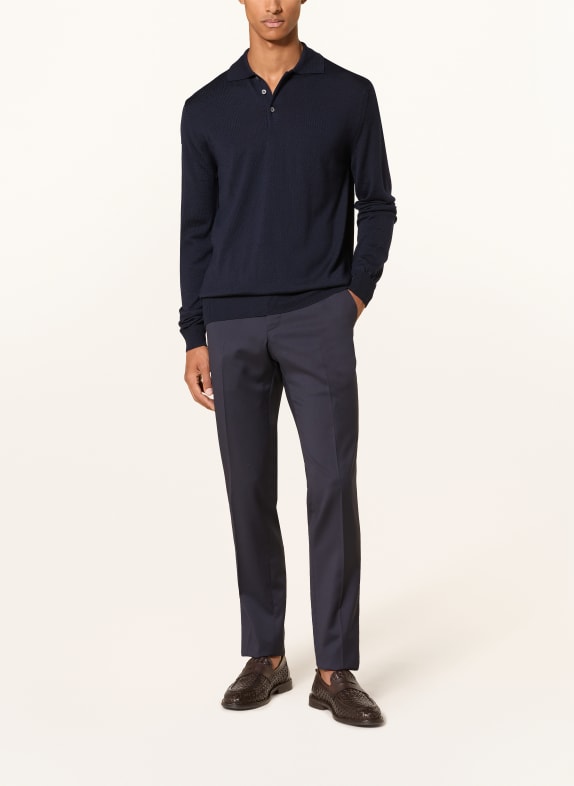 Aurélien Strick-Poloshirt aus Merinowolle DUNKELBLAU