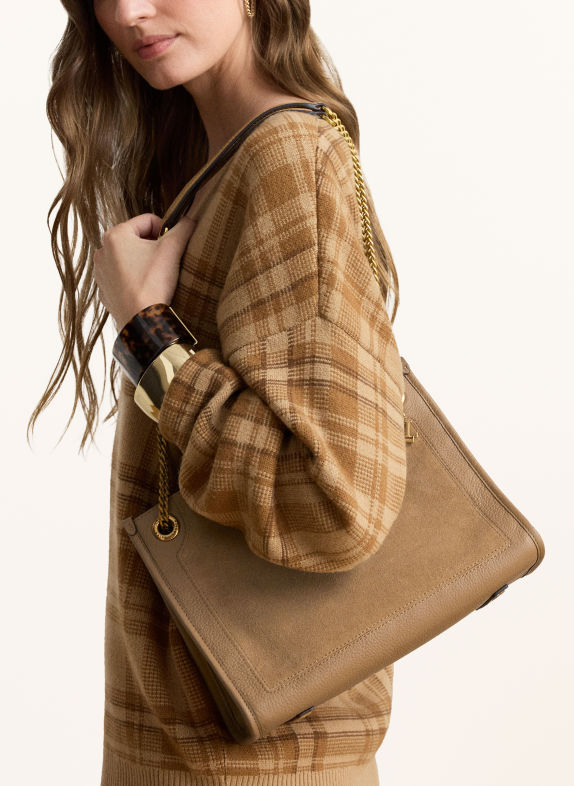 LAUREN RALPH LAUREN Schoudertas CAMEL / GOUD
