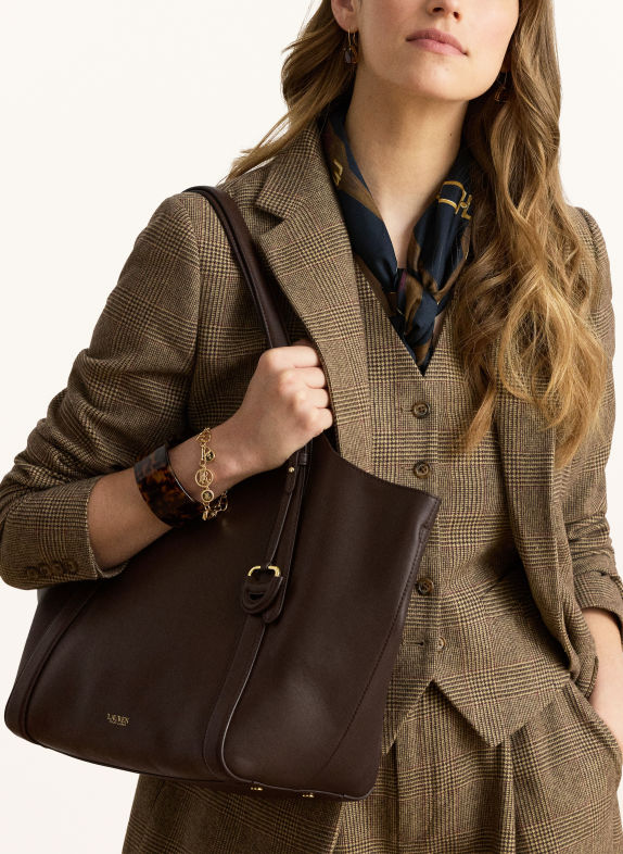 LAUREN RALPH LAUREN Shopper TASHA LARGE DUNKELBRAUN / GOLD