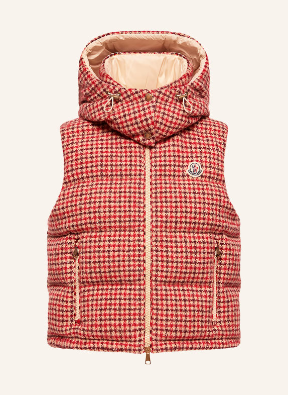 MONCLER Daunenweste NIVEROLLE ROT / BEIGE / DUNKELROT