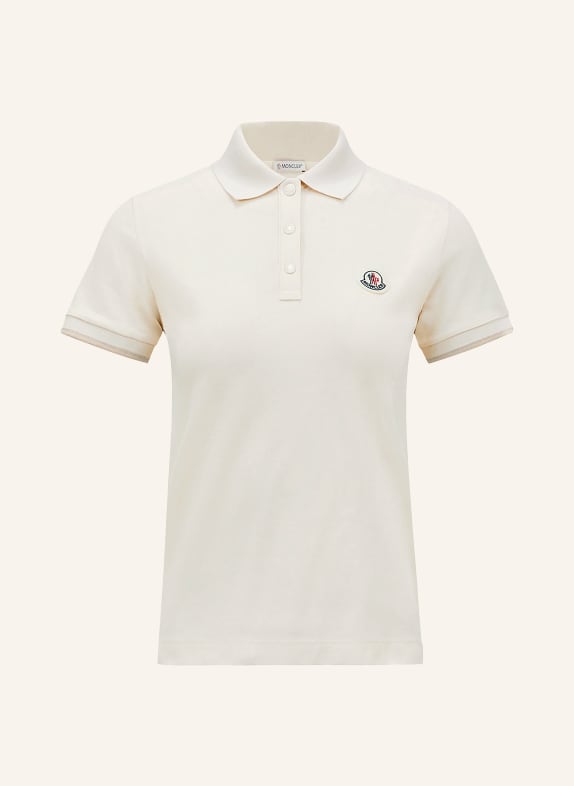 MONCLER Piqué polo shirt ECRU / LIGHT GRAY