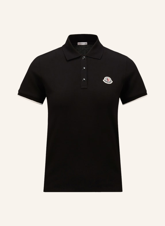 MONCLER Piqué polo shirt BLACK / WHITE