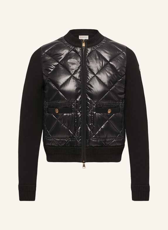 MONCLER Lightweight down jacket in a blend of materials BLACK