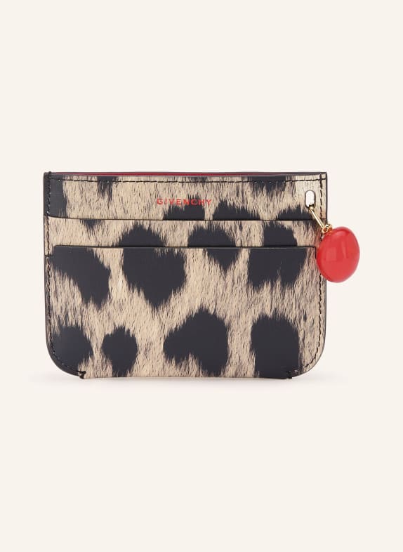 GIVENCHY Kaarthouder LUCKY CHARMS LICHTBRUIN / ROOD / ZWART