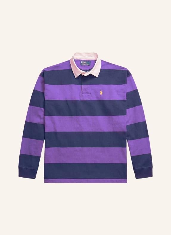 POLO RALPH LAUREN Rugbyové tričko TMAVĚ MODRÁ / FIALOVÁ / BÍLÁ