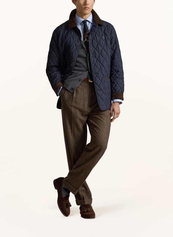 POLO RALPH LAUREN Quilted jacket DARK BLUE / DARK BROWN
