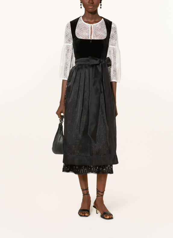 TALBOT RUNHOF Dirndl met glittergaren en sieradenparels 999 BLACK