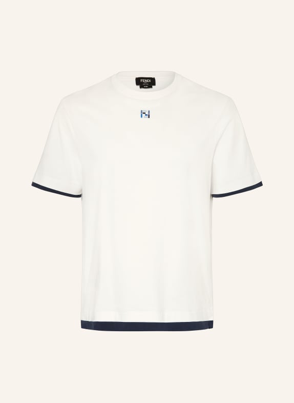 FENDI T-shirt WIT / DONKERBLAUW