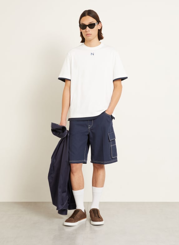 FENDI T-shirt WIT / DONKERBLAUW