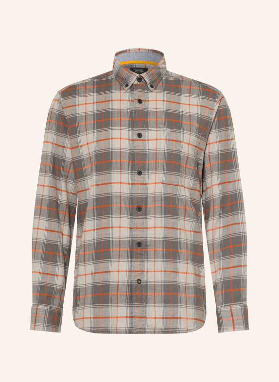 camel active Hemd Regular Fit GRAU / DUNKELGRAU / ORANGE