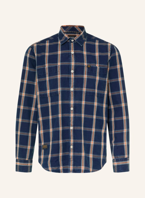 camel active Hemd Regular Fit DUNKELBLAU / DUNKELORANGE / WEISS