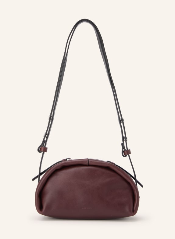 ALLSAINTS ROSALIE ARC Shoulder Bag DARK RED / SILVER
