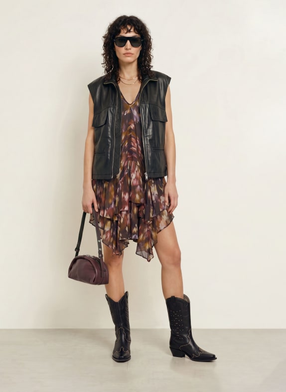 ALLSAINTS Schoudertas ROSALIE ARC DONKERROOD / ZILVER