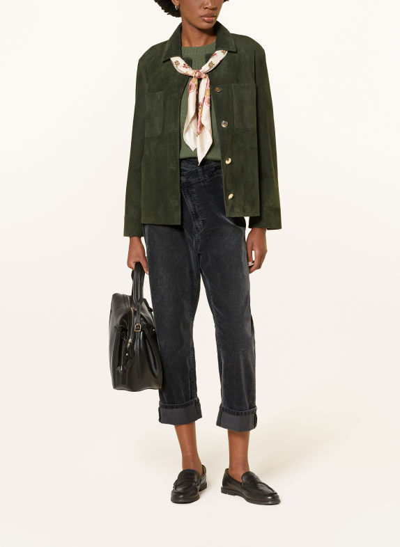 CAMBIO KAIA 3/4-length corduroy trousers BLACK