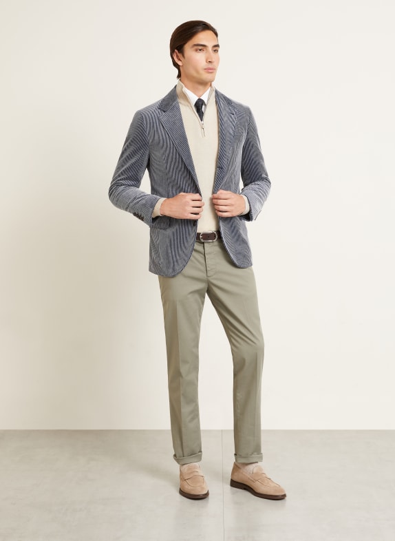 BRUNELLO CUCINELLI Kordové sako Slim Fit ČERNOŠEDÁ
